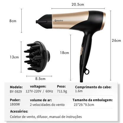 Secador de Cabelo profissional Hair dryer,  220V 110V